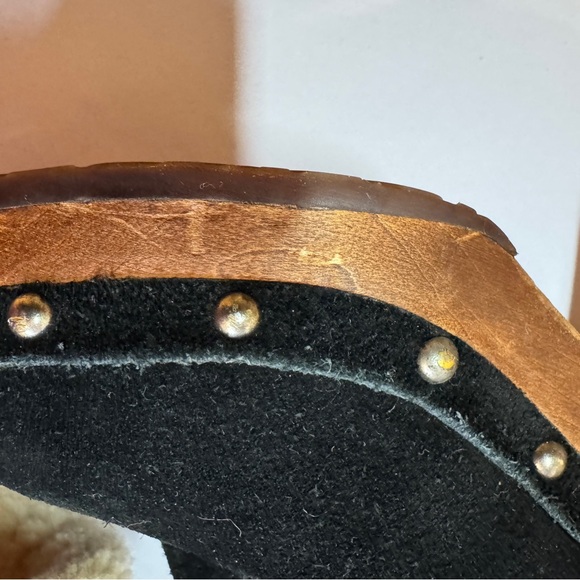 UGG Women’s Black Suede Shearling Lined Heeled Knee High Boots Size 8 - Picture 13 of 13